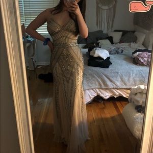 Beige/nude prom dress with sparkles
